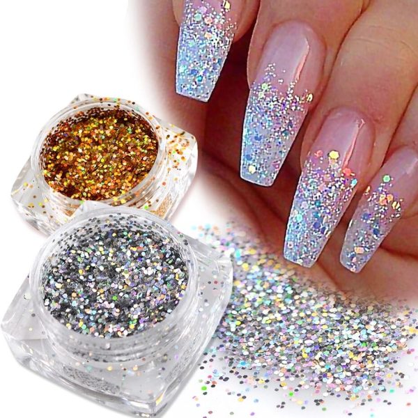 Kit Com 12 Potinhos De Glitter Flocado Lantejoulas ZEM