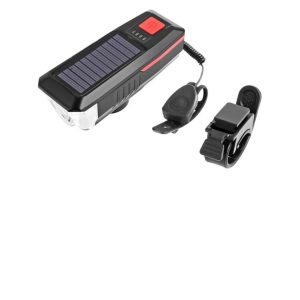 Farol De Bike Solar Lanterna Led Duplo Buzina Recarregável